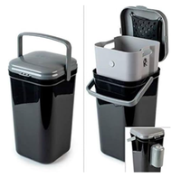 Conteneur de Déchets pour Animaux de Compagnie 3 Gallons, Bac à Litière pour Chats Anti-Odeur avec Insert Amovible, Poubelle Portable avec Sacs Désodorisants Gratuits