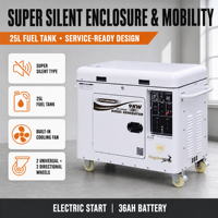 Générateur diesel 9KW super silencieux, refroidi par air, démarrage électrique, OEM ODM CE EPA EAC ISO pour usage domestique, commercial et de secours sur site