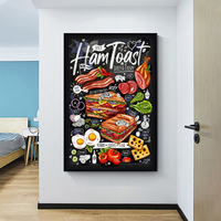 Gourmet Restoran Kapur Seni Dinding Poster Lezat Ham Toast Meksiko Kanvas Lukisan Pizzeria Dekorasi KitchenCanvas Lukisan Dinding