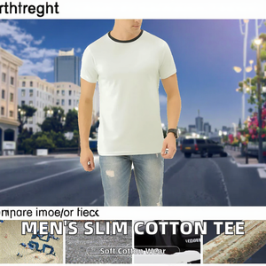 เสื้อยืดเจอร์ซีย์แขนสั้นทรงสลิมฟิตผู้ชายรุ่นใหม่ล่าสุด ขายส่ง คุณภาพสูง ผ้าฝ้าย 100% ระบายอากาศได้ดี แห้งเร็ว - Product Image 2