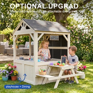 Maisonnette <span class=keywords><strong>de</strong></span> <span class=keywords><strong>jeu</strong></span> pour enfants en bois, imperméable, pour extérieur, jardin et cour arrière, thème caserne <span class=keywords><strong>de</strong></span> pompiers - Product Image 6