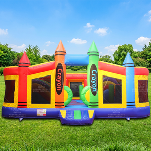 WINSUN <b>Inflatable</b> Crayon Bounce <b>House</b> with Slide PVC Waterproof CE Certified Custom Logo for Kids Birthday Party Outdoor Rental - Product Image 1