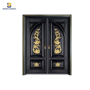 Bowdeu — porte de luxe en alliage de zinc, fabrication chinoise, imitation métal aluminium moulé, porte de sécurité à vendre - Product Image 2