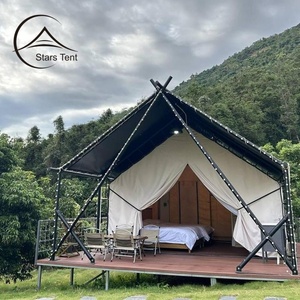 Tente de <span class=keywords><strong>camping</strong></span> de luxe à structure en acier pour 4 saisons avec salle de bain pour safari africain, hôtel, glamping de luxe - Product Image 1
