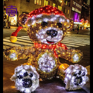 Light Up Teddy Bear Christmas Display for Outdoor <b>Garden</b> Resort Hotel and Festival Landscape - Product Image 4