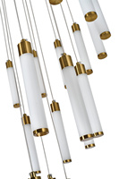 Lustre LED en verre unique et personnalisé, style nordique, 36 lumières, pour décoration suspendue, tube en verre long, escalier, mariage
