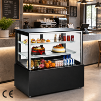 Vitrine à gâteaux en gros de 900, 1200, 1500, 1800 mm de largeur, refroidissement par air, réfrigérant R290, vitrine à gâteaux à angle droit
