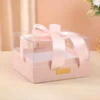 YOHO YH0126 Boîtes en plastique transparentes en PVC acrylique de luxe, recyclables et durables, pour emballages cadeaux de mariage et de fêtes
