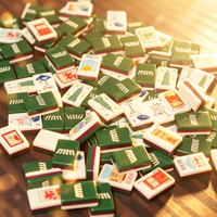 Mahjong américain vert de style Empire State Building de New York, origine Taizhou Jiangsu, sans style