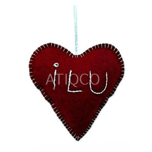 Stylish Modern Cloth Heart Hanging Christmas Ornament for Small <b>Trees</b> Indoor Use - Product Image 2