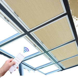 Smart Shade Technology Persianas motorizadas de nido de abeja de 25mm Art <span class=keywords><strong>Deco</strong></span> Techo romano Tragaluz Persianas opacas Eléctricas incorporadas - Product Image 1
