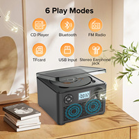 Lecteur CD rétro avec entrée USB et télécommande avec écran, sortie 3W, cadeau idéal pour la maison, haut-parleur sans fil et radio FM portable