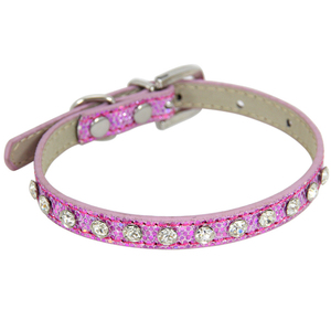 Super brillante diamante Rhinestone gato <span class=keywords><strong>Collar</strong></span> cachorro bebé perro gato <span class=keywords><strong>Collar</strong></span> correa de cuero gatito accesorios ajustable cachorro <span class=keywords><strong>Collar</strong></span> - Product Image 3