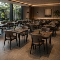 Ensemble de mobilier de restaurant haut de gamme moderne, chaises rembourrées marron, structure métallique, sièges durables et faciles à nettoyer, pour hôpital et salon