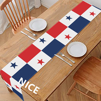 Chemin de table personnalisé en polyester avec drapeau du Panama, protège les meubles des rayures pour table à manger, table à thé et occasions de banquet