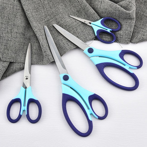 Stainless Steel Office Scissors <b>Set</b> 3 Piece Blue Straight Head For Home Craft <b>Sewing</b> Textile Use - Product Image 5