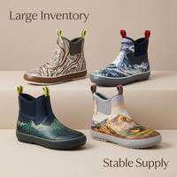 Bottes de pluie durables en caoutchouc naturel pour femmes, 100 % imperméables, chaussures de jardin à la cheville, bottes de pluie d'extérieur flexibles de haute qualité