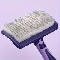 Brosse de toilettage rebondissante à surface incurvée ABS 135 degrés pour chien et chat, peigne à aiguilles rigides incurvées pour démêler les poils pour Bichon Frisé et Teddy