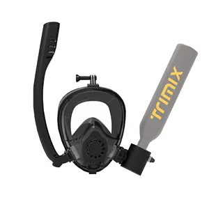 Trimix Lung Tank con máscara de esnórquel 0.5L portátil 5-15mins máquina de oxígeno subacuático equipo de buceo alta presión de aire 60mm