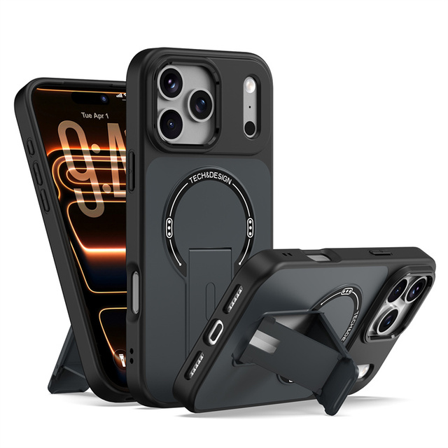 Hot Selling New Design Soft TPU Hard PC Shockproof Magnetic Invisable Holder Mobile Phone case for Redmi Note 15 Pro+ 5G