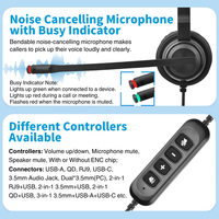 Auriculares Monoaurales con Cable USB para Oficina, con Micrófono con Cancelación de Ruido, para Centro de Llamadas, PC, Laptop, Reuniones Zoom - H76