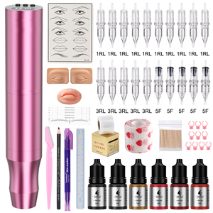 Microblading PMU <b>Kit</b> for Beginners <b>Electric</b> Eyebrow Lip Eyeliner Machine with Practice Set - Product Image 2