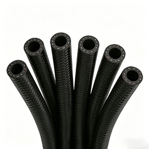Tuyau en caoutchouc nitrile noir de 8 mm résistant à l'huile basse pression avec collier de serrage pour automobile et <span class=keywords><strong>moto</strong></span>, service de découpe de tuyaux de carburant - Product Image 1