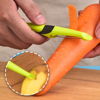 Antislip rechte schilmes met roestvrijstalen mes, ergonomische handgreep, fruit- en groenteschiller met aardappeloogverwijderaar