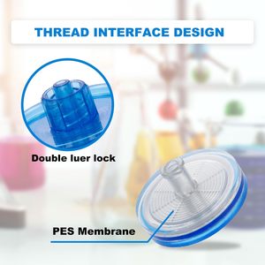 Filtre à membrane jetable de type seringue 25/13 mm avec tête de filtre à aiguille haute précision pour entrée. - Product Image 2