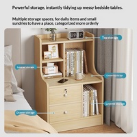 Armoire de rangement de chevet simple et moderne en bois à 3 tiroirs avec serrure pour chambre à coucher, utilisation au sol