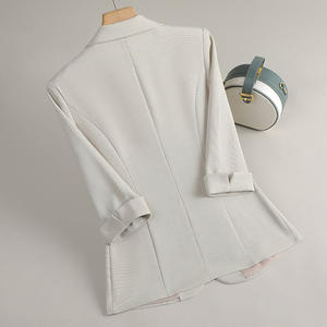 Vestido blanco de primavera para mujer, mangas recortadas, nuevo temperamento, traje de oficina, chaqueta fina de cintura profesional, Blazers femeninos - Product Image 2