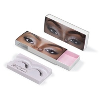 Boîtes à cils roses rigides écologiques en carton recyclable avec étiquette personnalisée, fabriquées à la main, vente en gros, nouveauté, pour fard à joues