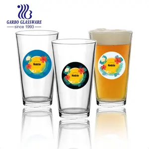 Vaso de cristal de 458ml para cerveza, vaso grande personalizado para beber, vaso corto, molde de leche, tazas de bebidas, vasos de vidrio para fiesta, picnic, venta al por mayor