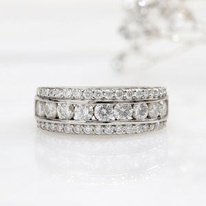 Anelli da Donna T0776 con Zirconia Cubica Creata in Laboratorio, Montatura Rotonda a Pavé, Anelli di Fidanzamento alla Moda - Product Image 4