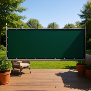 Recinzione Ombreggiante Verde 6ft X 25ft con Telaio in Alluminio Rivestito in PVC, Schermo Privacy per Esterni, Design Moderno per Giardini e Terrazze - Product Image 2