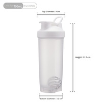 Bouteille de sport en plastique sans BPA de 700 ml pour protéines, isolante thermiquement, compatible lave-vaisselle, avec logo personnalisé pour la gym et les fêtes – Vente en gros