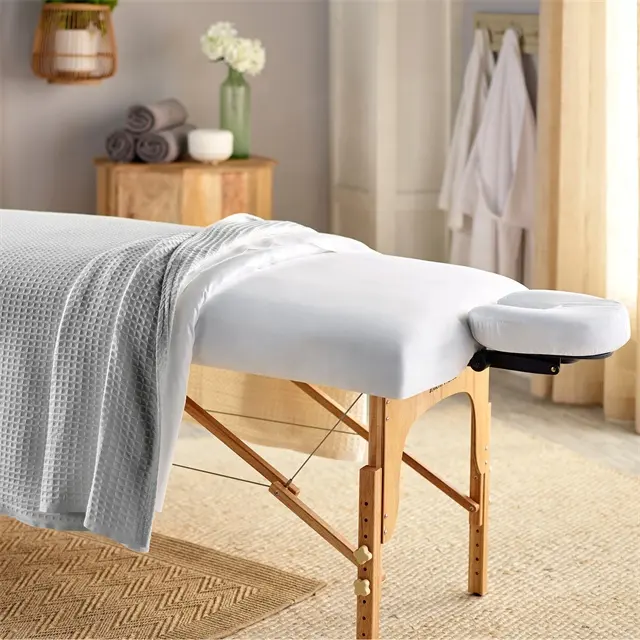 Spa massage bảng giường 100 cotton massage Oxford Waffle kiểm tra dệt đan ném chăn