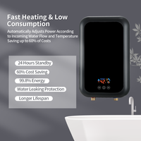 Chauffe-eau électrique instantané mural 220-240V 9000W avec affichage LED et température réglable pour salle de bain