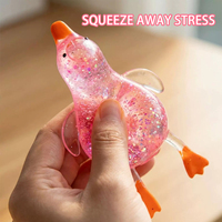 Jouet de décompression créatif en PU en forme de canard, effet choc visuel, pour l'Année du Canard, poupée à presser et à regarder, jouet anti-stress pour enfants de 5 à 7 ans, unisexe
