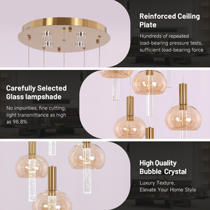 Lampadario <span class=keywords><strong>a</strong></span> <span class=keywords><strong>Sospensione</strong></span> <span class=keywords><strong>LED</strong></span> Moderno e Lussuoso, Design Semplice, Lampada Decorativa da Soffitto per Sala da Pranzo, Camera da Letto, Soggiorno - Product Image 4
