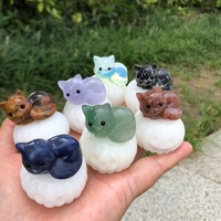 Offre Spéciale Halloween : Sculptures en Cristal Naturel – Citrouille et Chat pour Cadeaux