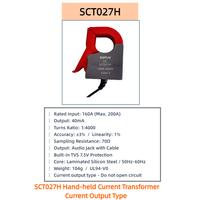 Transformateur de courant monophasé à noyau divisé portable YHDC SCT027H |   Prise audio avec capteur 160A |   UL94-V0 pour enroulement en cuivre