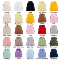 Vente en gros de pochettes cadeaux écologiques pliables de petite taille en coton biologique 100% avec cordon de serrage, sac anti-poussière, logo personnalisé imprimé