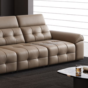 112128 Divano in Pelle Stile Fiorentino Colore Marrone all'Ingrosso Divani per <span class=keywords><strong>Soggiorno</strong></span> di Lusso Alta Qualità Set di Divani Modulari Classici di Lusso - Product Image 5