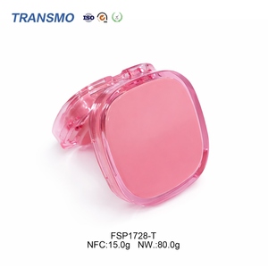 Stylish Round Recycle-Friendly Refill Makeup Powder <b>Box</b> Built-In Mirror ABS Cosmetic Carrier - Product Image 1