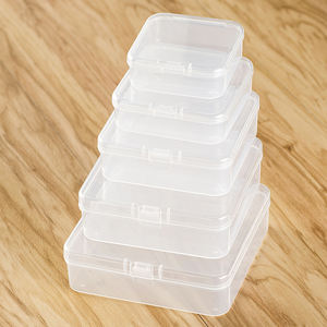 D741 PP Transparent Square Storage Small Empty Box Earplug Bait Hook Box Plastic Packaging