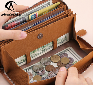 AndoBag - Cartera Larga de Cuero Genuino Estilo Japonés para Mujer, Gran Capacidad, con Protección RFID, para Teléfono Móvil, Modelo A-002 - Product Image 3