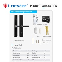 Serrure de porte intelligente électronique numérique Locstar 2026 pour maison, avec lecteur d'empreintes digitales, pour portes en bois et métal