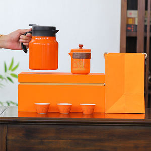 Artículo promocional Año Nuevo chino 2024 Productos <span class=keywords><strong>Pormo</strong></span> Gift 1l Jarra al vacío y juego de té de cerámica Juegos de regalo - Product Image 5