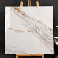 Carrelage en marbre blanc poli Jazz 60x60 80x80 en gros, pierre naturelle pour la décoration murale du salon
